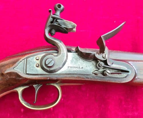 A fine Napoleonic era British Military Flintlock Pistol by Thomas. Circa 1810.  Ref 3620