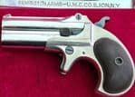 A fine nickel plated over & under Remington .41 rimfire Derringer, British proofs, FOR SALE.Ref 3636