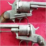 A good Belgian 13mm Pinfire 6 shot revolver by A FRANCOTTE. Circa 1865-1866.  Ref 8542.