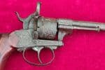 A good Belgian 6 shot double action 9mm pin-fire revolver. Circa 1865. Ref  3957.