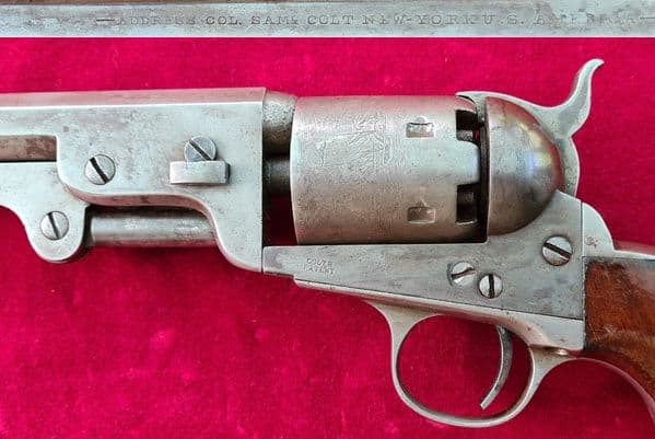 A good example of a Colt model 1851 Navy .36 Percussion revolver. Manufactured in 1867.  Ref 3890.