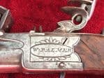 A good quality English Flintlock Boxlock pistol Circa 1800 with a screw-off barrel & folding trigger. Made by W. PALMER. Ref 9213.