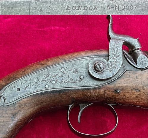A good single shot .65 cal British percussion pistol by D. Egg London. Circa 1830. Ref 4025.