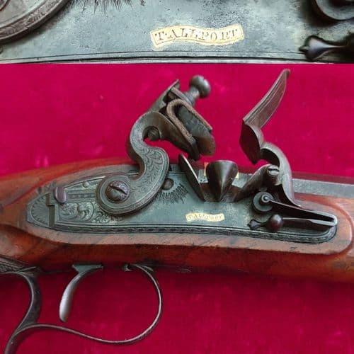 A high quality Flintlock Duelling pistol engraved in gold T. Allport. Circa 1810, FOR SALE, Ref 3503