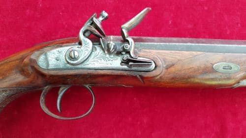 A large Flintlock Pistol  by the world famous gunsmith Henry Nock. Good condition. Ref 2759