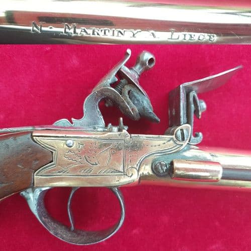A rare all brass Napoleonic period Naval Flintlock Blunderbuss Officer's pistol. C.1790. Ref 1857