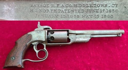 A Rare American Civil War Period .36 calibre SAVAGE percussion revolver. Circa 1861-1862. Ref 3858.