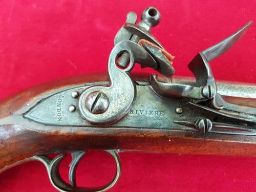 A rare British Military .68 cal Flintlock Pistol of the Napoleonic era made by Riviere. Ref 1013.