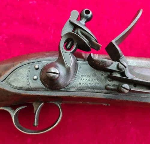 A rare British Military Cavalry Flintlock Pistol made by WOOLEY, SARGANT & FAIRFAX.  Ref 3441