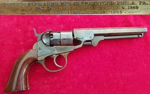 A rare civil war era Cooper 5 shot double action Navy Model .36 percussion revolver. Ref 2060.