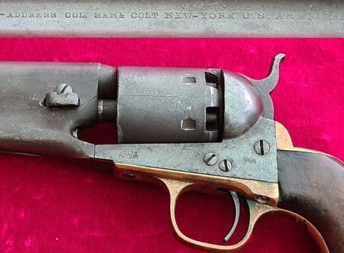 A rare Colt Navy model 1861 .36 percussion revolver with round barrel. Manufactured 1862. Ref 3837.