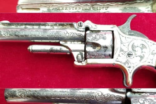 A rare factory engraved American Marlin .30 calibre Rimfire revolver. Good condition. Ref 2595.