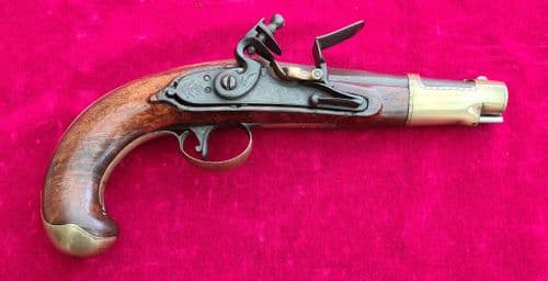 A rare French Military Flintlock Pistol of small size. Circa 1780-1820.  Ref 4023