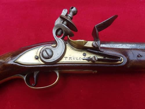 A rare Military style Flintlock Pistol by TRULOCK. C1780-1815. Good condition. Ref 1008.