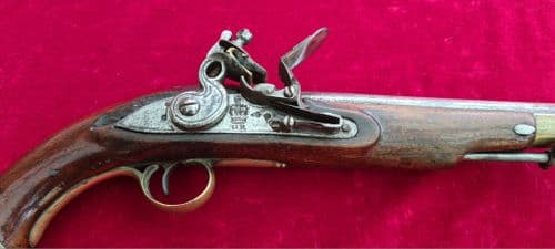 A rare Napoleonic era British military officer's flintlock pistol  . Circa 1800. Ref  3662