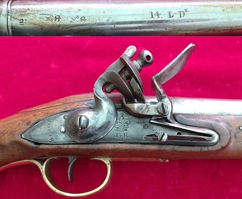 A rare Napoleonic era British military tower GR flintlock pistol. Circa 1800. Ref 3152