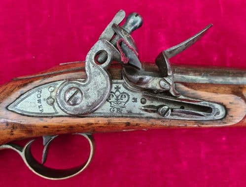 A rare Napoleonic era British military tower GR flintlock pistol. Circa 1800. Ref 3661