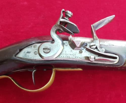 A rare Napoleonic era Dutch Military Officer's Flintlock Pistol by Keunings Maastricht.  Ref  2637