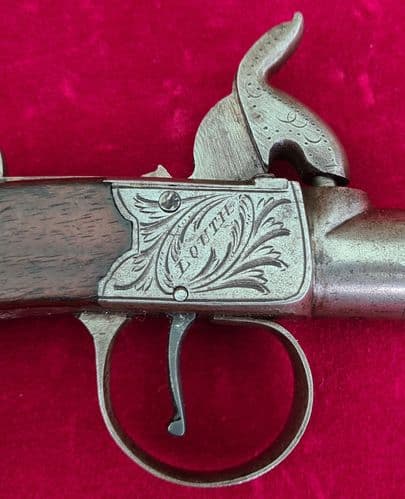 A scarce .45 calibre percussion pistol by TATE of LOUTH. LINCOLNSHIRE, Circa 1840. Ref 3559.