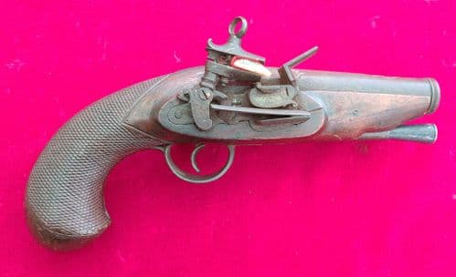 A scarce 19th century Spanish MIQUELET silver inlaid pistol dating from circa 1820. Ref 3592