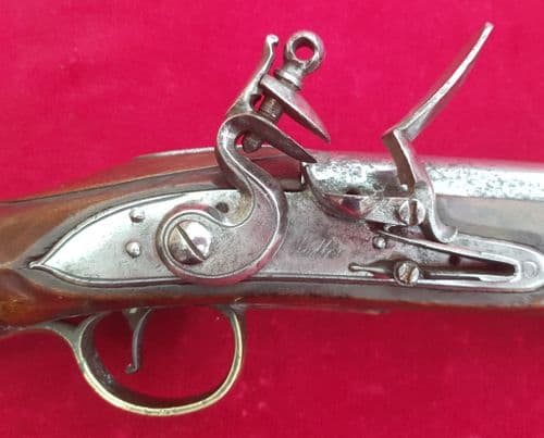 A scarce British military .69 calibre officers flintlock pistol engraved on the lock Wallis. Ref1865