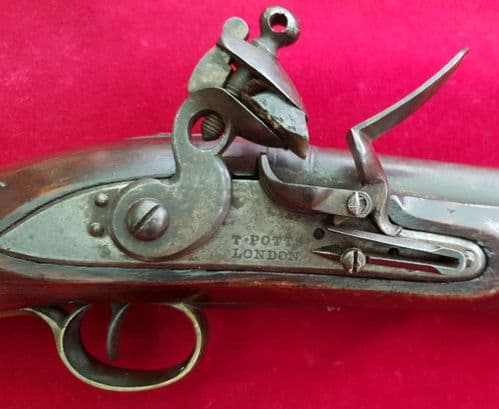 A scarce British Military Flintlock Cavalry Officer's Pistol by "POTTS LONDON" Ref 8450.