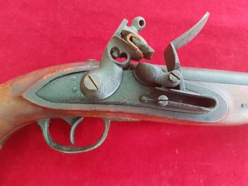 A scarce French flintlock  military pistol of the Napoleonic era. Circa 1780-1800. Ref 9988.