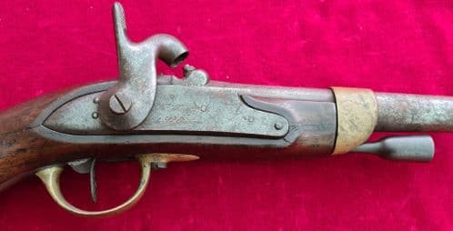 A scarce French Military Officer's percussion Pistol circa 1822. Good condition. Ref 3923.