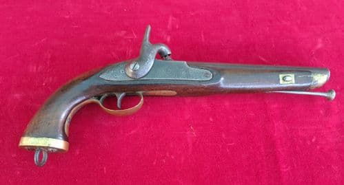 A scarce French Military Officer's percussion Pistol, circa 1835-1850. Ref 3311