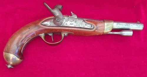 A scarce French Model 1822 Military Officer's percussion Pistol manufactured at TULLE. Ref 3100.