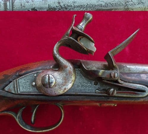 A scarce Napolenic military officer's flintlock Pistol engraved D. Egg London. Circa 1780. Ref 3563
