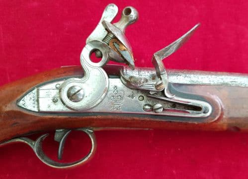 A scarce Napoleonic era British military Tower flintlock cavalry pistol. Dated 1801. Ref 2888
