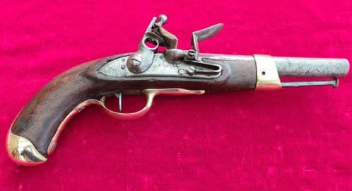 A scarce Napoleonic era French Military Flintlock Officer's Pistol. Ref 6184