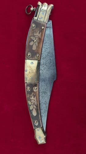 A very fine and scarce 19th Century Spanish Navaja Folding Knife, Good condition. Ref 3139.