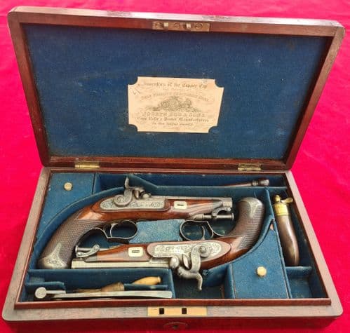 A very fine cased pair of .36 cal percussion pistols by Charles & Henry EGG. Ref 7795.