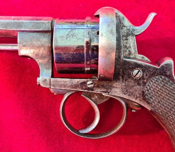 A very fine double action 10 mm antique pinfire revolver retaining much original finish. Ref 3095