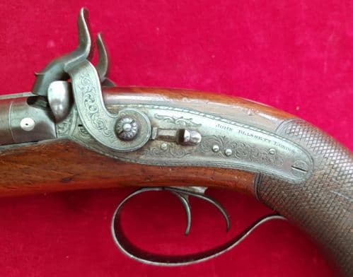 A very fine double barrelled percussion HOWDAH pistol by J. Blissett,  London. C.1840. Ref 2899