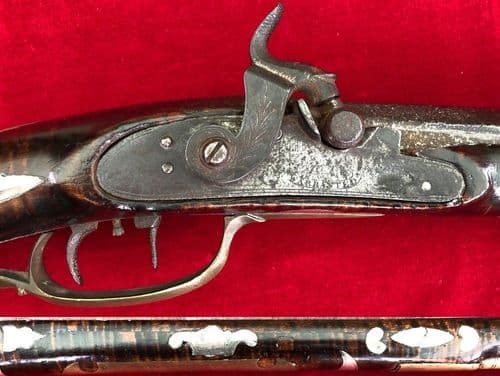 A very rare fully stocked American Plains long rifle inlaid with silver & brass. Ref 2090.