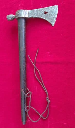 A very Rare North American Indian Pipe-Tomahawk, iron blade pierced with a heart.  Ref 3006.