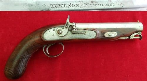 A very rare percussion PILL-LOCK pistol engraved on the barrel TOWLSON NEWBURY. Ref 1304.