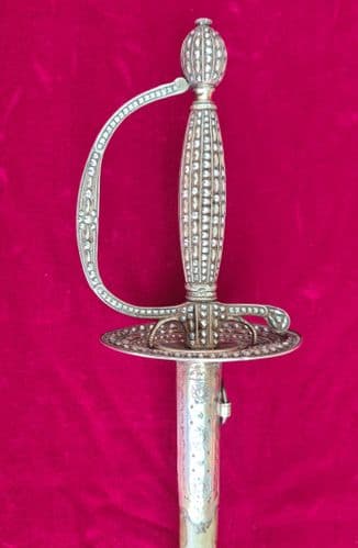 A very rare silver gilt Revolutionary era small sword for sale, circa 1770, Ref 3541