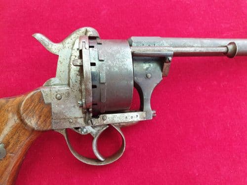 A very rare twelve shot double action 11 mm antique pin-fire revolver. Circa 1865. Ref 1905.