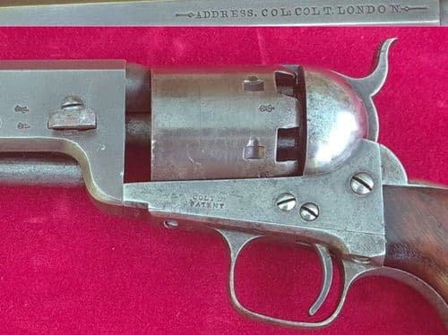 A very rare Upper Canada Colt 1851 Navy .36 revolver for sale.  C. 1853. Marked U. C. B 38  Ref 3504