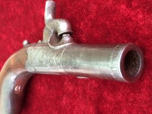 A19th Century Percussion  pistol by Boston Wakefield. Round action with folding trigger. Ref 9214.
