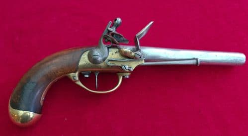 American Revolutionary War era French model 1777 military flintlock pistol. 69 cal. Ref 2966