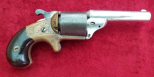 An American Moore's patent Teat-Fire .32 R/F revolver. Circa 1864-1870. Ref 9766.