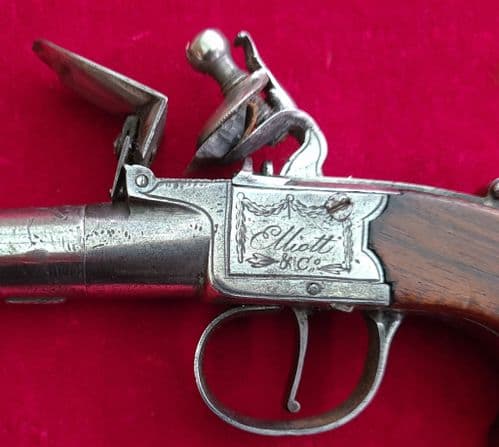 An English Flintlock Box-lock pistol by Elliott & Co London. Circa 1810.  Ref 2895