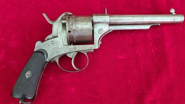 An exceptionally rare and possibly experimental 11mm 6 shot pin-fire revolver. Ref 3399