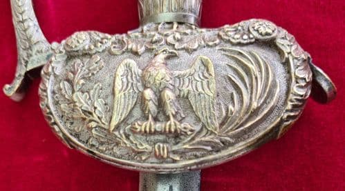 An unusual and high quality gilt-brass French officer's sword, Eagle to shell guard. Ref 2908
