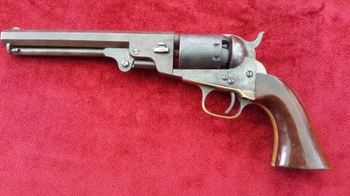 X X X SOLD X X   A good American Manhattan 5 shot .36 cal Percussion Revolver, circa 1865. A nice original Civil War pistol. Good condition. Ref 9195.